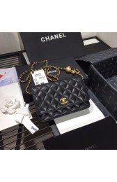 Chanel Original Small classic Sheepskin flap bag AS33814 black HV01171aM39