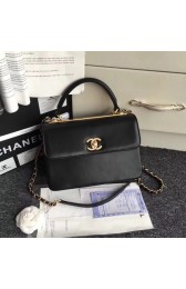 Chanel Original small flap bag with top handle A92236 black HV05682dN21
