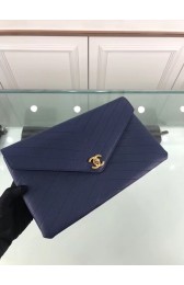 Chanel pouch Grained Calfskin Smooth Calfskin & Gold-Tone Meta 57434 blue HV05714TV86