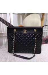Chanel Sheepskin Shoulder Shopping Bag A4568 black gold chain HV01416UF26