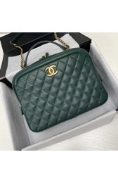 Chanel vanity case Calfskin & Gold-Tone Metal A57906 green HV08730DV39