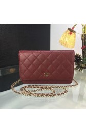 Chanel WOC Mini Shoulder Bag 33814 wine gold chain HV01710rf34