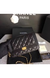 Chanel WOC Mini Shoulder Bag Original Caviar leather LEBOY B33814 black gold chain HV00535nV16
