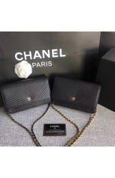 Chanel WOC Mini Shoulder Bag Original Caviar leather V33814 black HV01877AM45