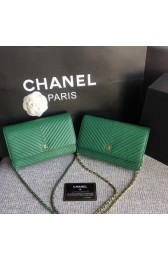 Chanel WOC Mini Shoulder Bag Original Caviar leather V33814 green HV01002Xw85