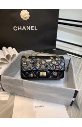 Cheap Chanel 2.55 handbag Aged Calfskin, Charms & Gold-Tone Metal A37586 black HV06586sZ66