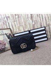 Cheap Copy Gucci GG MARMONT leather Shoulder Bag 476809 black HV10514Eq45