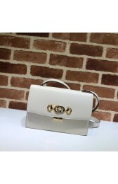 Copy Best Gucci GG Leather Shoulder Bag 576388 white HV05873Qc72