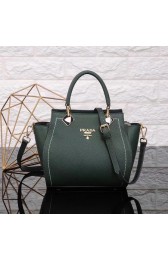 Copy Best Prada Calfskin Leather Tote Bag 8016 green HV09888Qc72