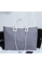 Copy Chanel Medium Canvas Tote Shopping Bag 2042 Light gray HV11834Ey31