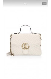 Copy Gucci Marmont orignal clafskin small top handle bag 498110 white HV05629Ey31