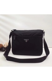 Copy Prada Nylon and leather shoulder bag BT0421 black HV05641Kn92