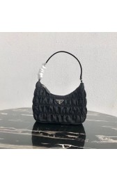 Copy Prada Nylon and Saffiano leather mini bag 1NE204 black HV01031Zn71
