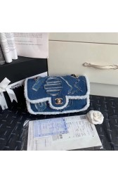 Designer Replica Chanel Shoulder Bag Blue 63592 Gold HV01266CF36