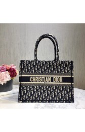 DIOR BOOK TOTE BAG IN EMBROIDERED CANVAS C1286-1 Navy HV03604Jz48