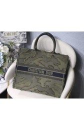 DIOR BOOK TOTE BAG IN EMBROIDERED CANVAS C1286 green HV00186Is53