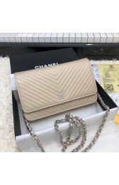 Fake 1:1 Chanel WOC Original Caviar Leather Flap cross-body bag E33814 gold silver chain HV03742YK70