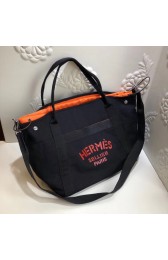 Fake 1:1 Hermes Canvas Shopping Bag H0734 black HV05567YK70