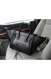 Fake Celine luggage phantom tote bag litchi leather 103 black HV04921qZ31