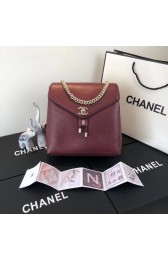 Fake Chanel backpack Calfskin & Gold-Tone Metal A57555 Burgundy HV07013eZ32