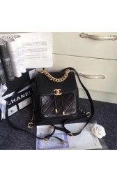 Fake Chanel backpack Grained Calfskin Calfskin & Gold-Tone Metal A57570 black HV02783GR32
