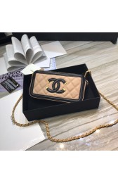 Fake Chanel Classic Clutch with Chain Grained Calfskin & gold-Tone Metal A84450 apricot HV09933eZ32