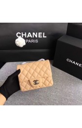 Fake Chanel Classic Flap Bag original Sheepskin Leather 1115 apricot silver chain HV01733GR32
