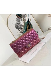 Fake Chanel classic handbag Iridescent Calfskin & gold Metal A01112 purple HV01496xE84