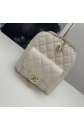 Fake Chanel Grained Calfskin & Gold-Tone Metal backpack AS0003 creamy-white HV10389Iw51