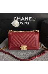 Fake Chanel LE BOY Shoulder Bag Original Sheepskin Leather 67086V red Gold Buckle HV07070EQ38