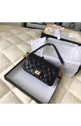 Fake Chanel waist bag Aged Calfskin & Gold-Tone Metal A57991 black HV09598Sq37