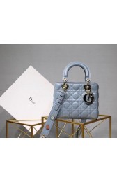 Fake Dior lucky badges Original sheepskin Tote Bag A88035 sky blue HV03785EQ38