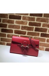Fake Gucci GG Leather Shoulder Bag 449635 red HV07118yQ90