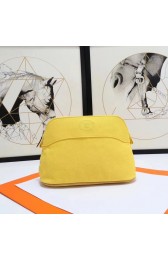 Fake Hermes Cosmetic Bag H3699 Lemon Yellow HV09963Sq37