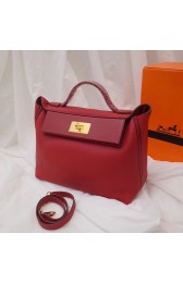 Fake Hermes Kelly togo Leather Tote Bag H2424 red HV00956lF58