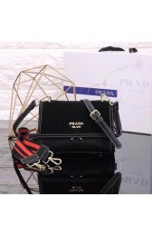 Fake Prada Cahier Leather Shoulder Bag 7397 black HV00500EQ38