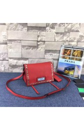 Fake Prada Etiquette Messenger Bag Calfskin Leather 1BD082 red HV05583Sq37