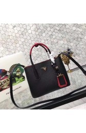 Fake prada small saffiano lux tote original leather bag bn2754 black&red HV11062bz90