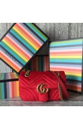 Fashion Gucci GG marmont Velvet shoulder bag 446744 red HV02871wc24