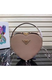 Fashion Prada Saffiano Original Leather Tote Heart Bag 1BH144 Pink HV07004OM51
