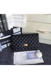First-class Quality Chanel classic clutch Lambskin & Gold-Tone Metal 35629 black HV01447Sf41