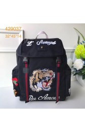 Gucci Backpack with embroidery 429037 black HV03523tg76