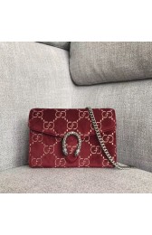 Gucci Dionysus GG velvet mini chain wallet 401231 red HV11745qM91