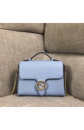 Gucci GG Calf leather top quality tote bag 510302 Sky blue HV02611Il41
