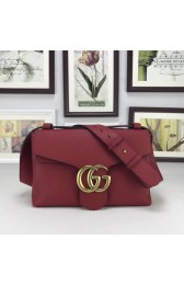 Gucci GG Marmont Leather Shoulder Bag 401173 red HV04516xh67