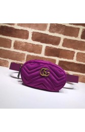 Gucci GG Marmont matelasse Velvet leather waist pack 476434 purple HV00708va68