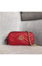 Gucci GG Marmont mini chain bag 546581 red HV01489sf78