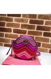 Gucci GG Marmont mini round shoulder bag 550154 Fuchsia&red& pink HV10301jf20