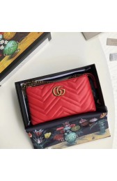 Gucci GG Marmont mini Shoulder Bag Calfskin Leather 443447 red HV05358Gw67