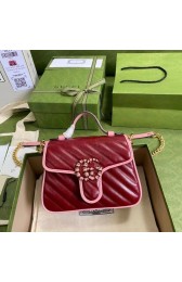 Gucci GG Marmont mini top handle bag 583571 Dark red HV10169vK93